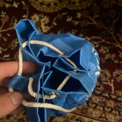 Round backpack bag used, blue