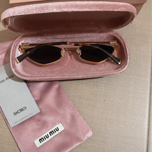 Miu Miu SMU56Z Gold Metal Sunglasses new