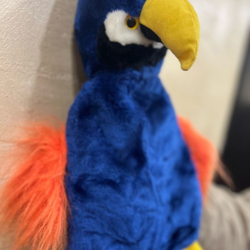 Plush Parrot Puppet New Theater Toy Germany 1997 Blue