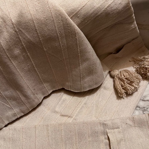 Pillowcases new cotton vanilla beige linen set of 3