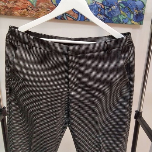 Zara women's fabric pants black and white micro check size 40 L excellent condition