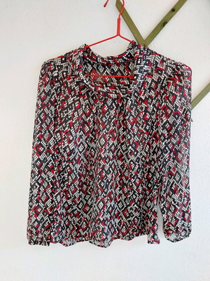 Billy Sabbado women's blouse used semi-transparent very thin fabric size M multicolor