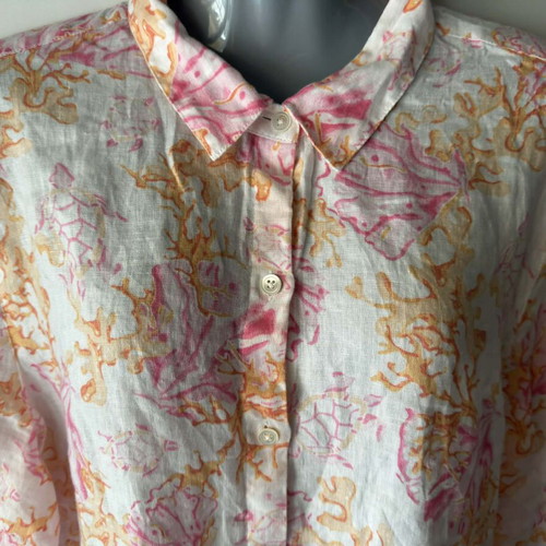 J.Jill women's 100% linen shirt new, size L, white pink