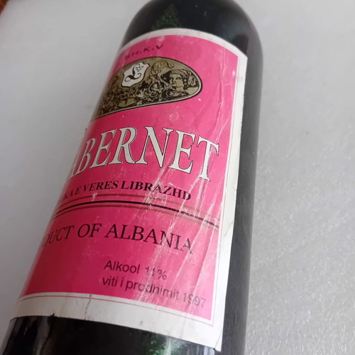 Wine bottle sealed 1997 from Albania