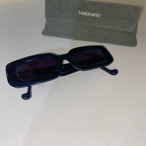 Visionario blue acetate sunglasses like new with rectangular lenses