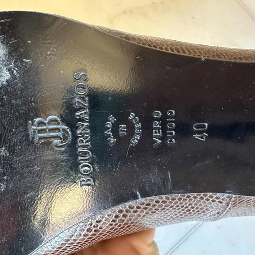 J. Bournazos leather pumps with snake pattern like new