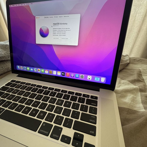 MacBook Pro Retina 15.4” laptop, 16GB RAM, 512GB SSD, Quad-Core i7