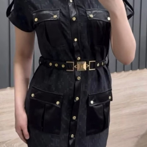 Elisabetta Franchi dress new, black with gold details, size XL