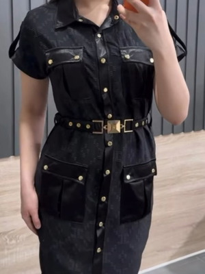 Elisabetta Franchi dress new, black with gold details, size XL