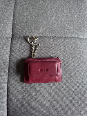Giudi leather wallet with chain, burgundy