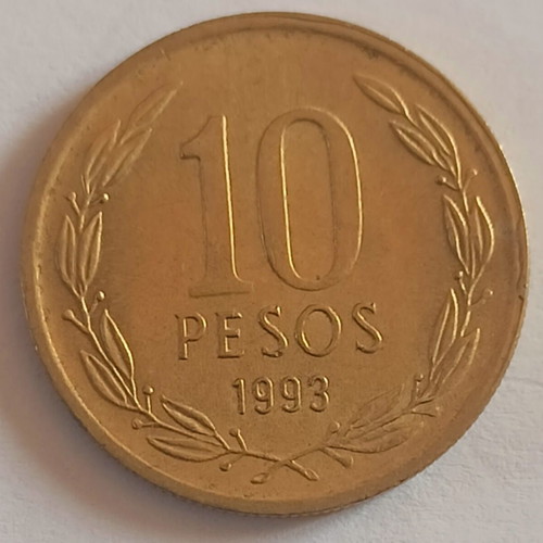 Chile 10 pesos 1993 coin used