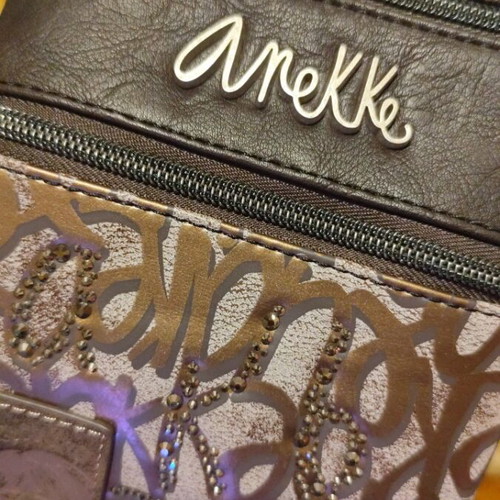 Τσαντάκι Anekke χιαστί καινούργιο, καφέ και χρυσαφί