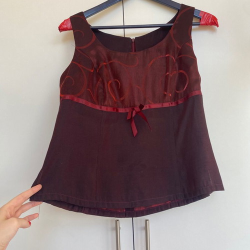 Vintage Y2K suit set burgundy skirt top jacket like new