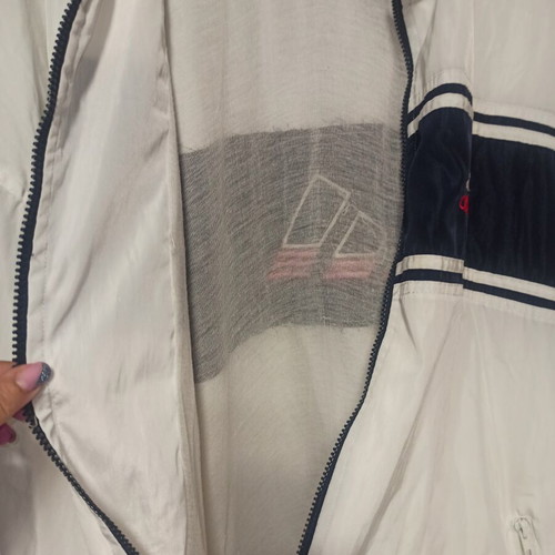 Adidas lightweight jacket like new, white and blue
