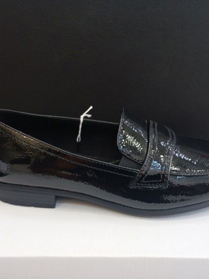 Jana moccasins, black, low heel, soft sole
