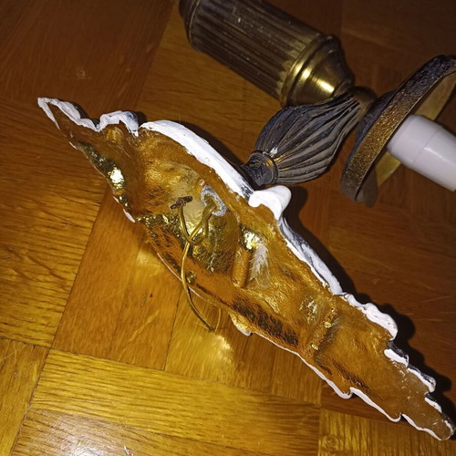 Classic old lamp base used, metal for indoor-outdoor use