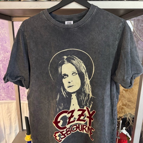 Vintage Y2K Ozzy Osbourne Merch Tee Shirt used, faded black, size S