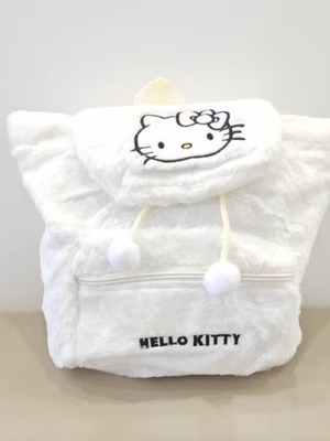 Λούτρινο σακίδιο Hello Kitty, λευκό