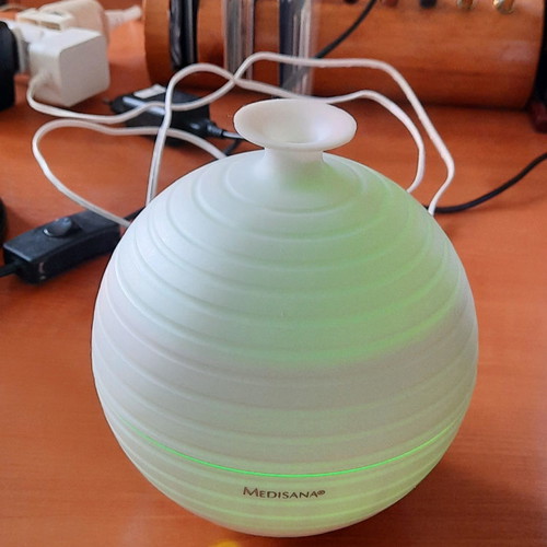 Medisana AD 620 aroma diffuser used with 3 bottles of essential oils