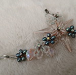 Vintage handmade choker necklace like new with beads and rhinestones