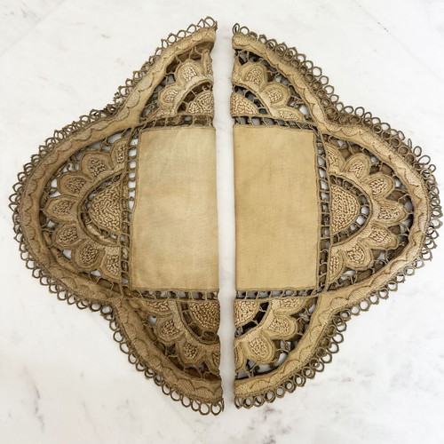 Antique Handmade Embroidered Church Doilies used, linen and cotton