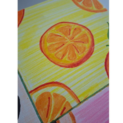 Handmade fruit pop art canvas painting 30x30 cm, like new
