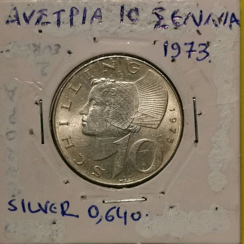 Coin Austria 10 Schilling 1973 used, silver