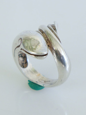 Dolphin ring used, silver 925 No.18
