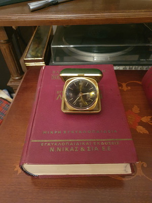 Travel clock used from the 1950s with alarm