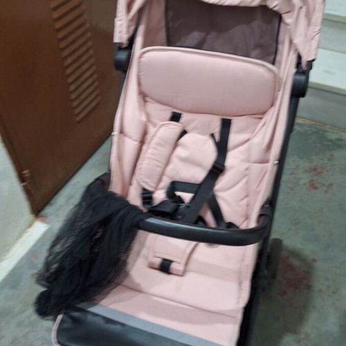 Bebe Stars City baby stroller like new, powder pink with footmuff