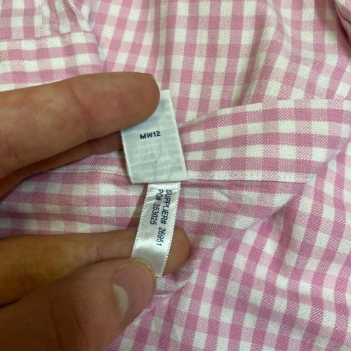 Ralph Lauren Oxford shirt XL, pink and white checked, short sleeve, colored pony