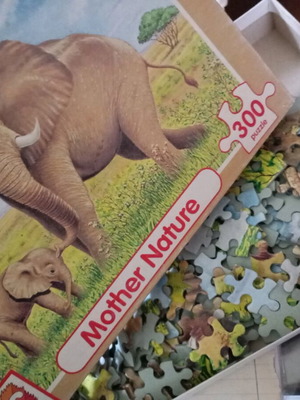 Puzzle “Mother Nature” 300 κομμάτια με δύο ελέφαντες, σαν καινούργιο, Made in England