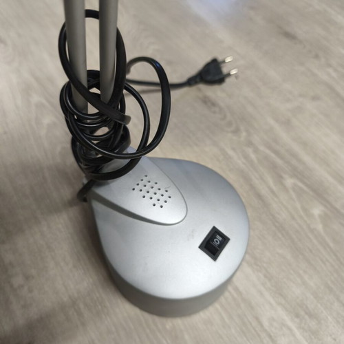 Halogen desk lamp used, adjustable silver table light
