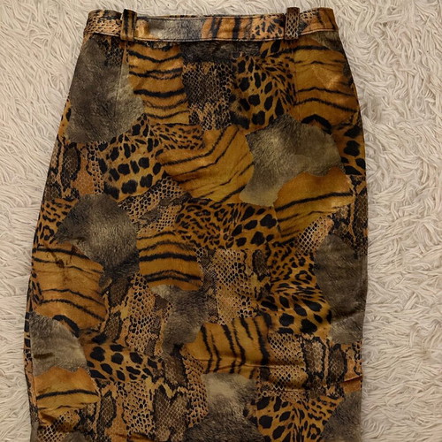 Midi velvet leopard-tiger skirt used, size S/M
