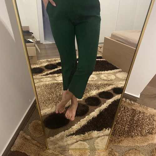 Zara crop pants green like new, size S