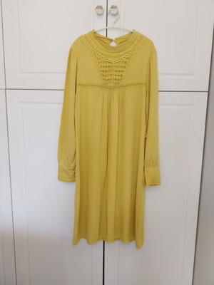 Long Italian dress mustard color, like new, size M