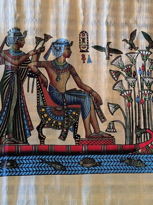 Egyptian papyrus painting on authentic papyrus paper