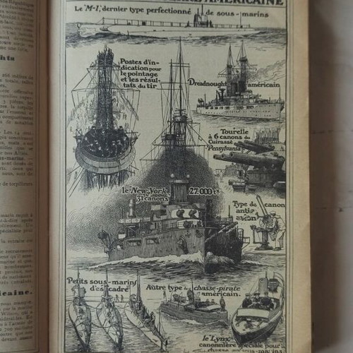 Rare French book 1918 used, almanac for World War I