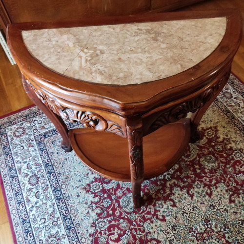 Console table made of solid wood and marble like new