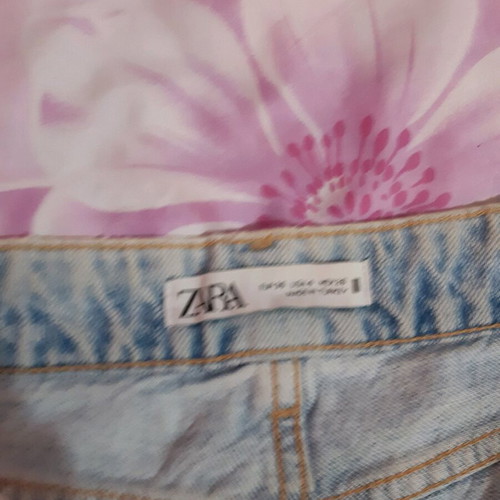 Zara denim shorts used, turquoise, size XS
