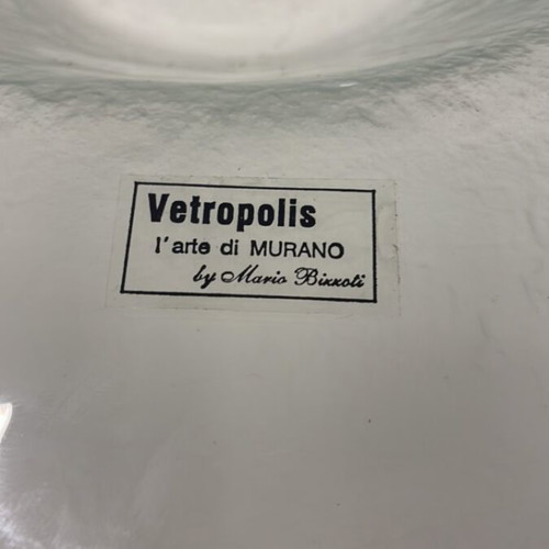 Vetropolis round deep serving platter like new with metal details