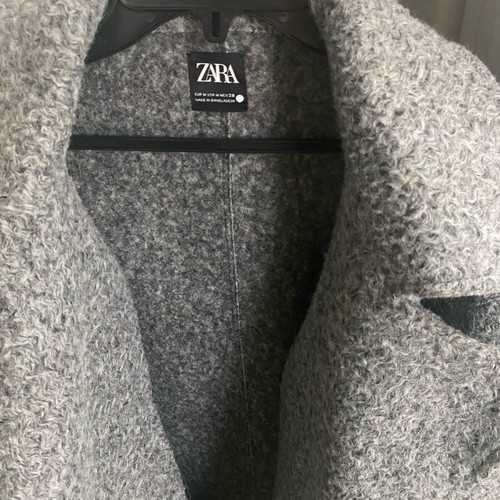 Zara medium gray boucle jacket used, like new