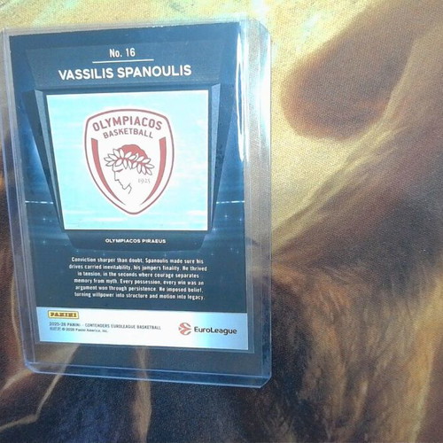 2025-26 Panini Contenders EuroLeague Vassilis Spanoulis Atmosphere Parallel card near mint