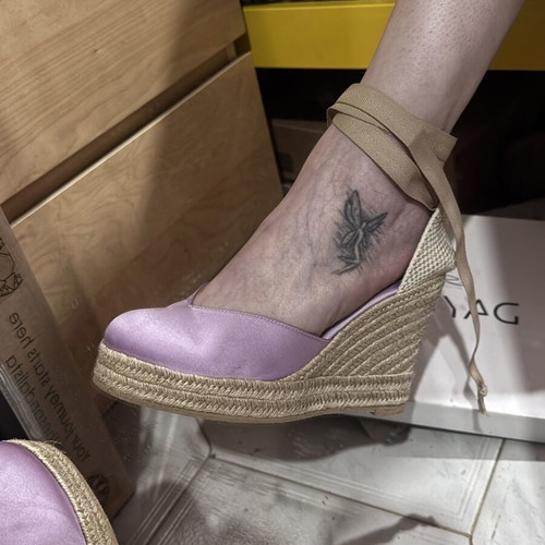 Sante Satin Lilac Espadrilles Like New, Size 38