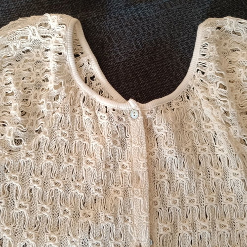 Toi Moi blouse L beige knit transparent like new