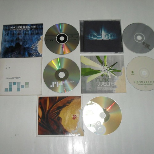 5 original electronic music CDs used with slightly damaged digipaks