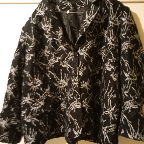 Blazer jacket like new, black with gray details, size 8XL