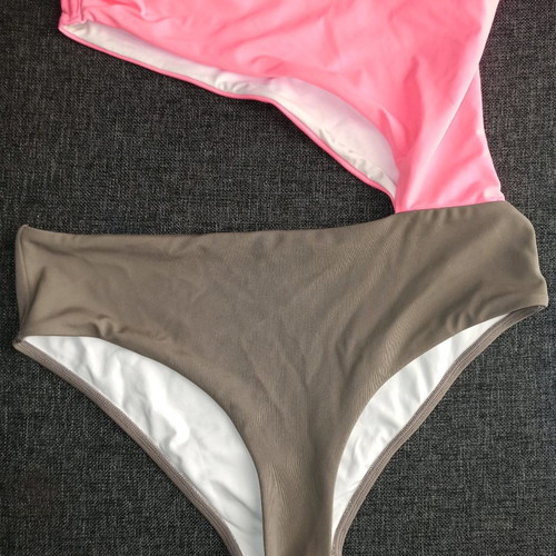 Touché women's one-piece swimsuit like new, grey with pink, size M