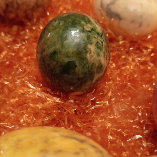 Set of 6 Decorative Easter Eggs from Natural Marble and Onyx, Vintage