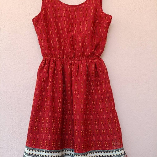 H&M Divided red sleeveless dress new with geometric and ethnic patterns